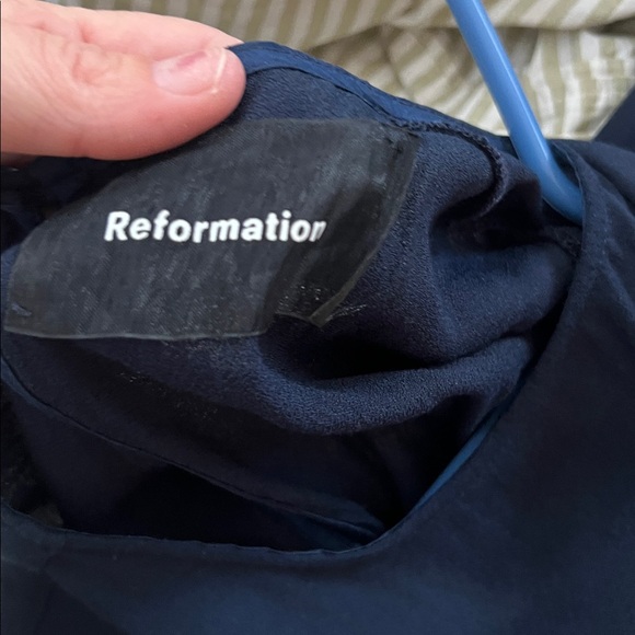Reformation Navy Gavin Dress Size 8 - Picture 10 of 13